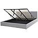 Letto Contenitore In Tessuto Grigio Chiaro 180 X 200 Cm Dreux - Foto miniatura 1
