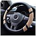 Steering Rotella Dellautomobile Di Copertura Di Ghiaccio Della Seta Traspirante Anti Slip Sportivo Curve Sterzo In Pelle Pu Rotella Per Fit Estate (beige) - Foto miniatura 1
