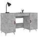 Scrivania Grigio Cemento 140x50x75 Cm In Legno Multistrato - Foto miniatura 9