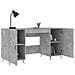 Scrivania Grigio Cemento 140x50x75 Cm In Legno Multistrato - Foto miniatura 10