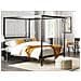 Letto A Baldacchino Metallo Lestards 160 X 200 Cm Nero - Foto miniatura 1