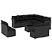 Set Divani Da Giardino 12 Pz Con Cuscini Nero In Polyrattan - Foto miniatura 1