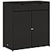 Armadietto Portaoggetti Giardino Nero 105x55x113cm Polyrattan - Foto miniatura 1
