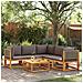 Set Divano da Giardino 6 pz con Cuscini in Massello di Acacia - Foto miniatura 3