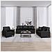 Set di Divani 3 pz con Cuscini Nero in Similpelle - Foto miniatura 2