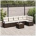 Set di divani da giardino  6 pz con cuscini grigi in polyrattan, Divano da giardino  2 posti con cuscini marroni in polyrattan - Foto miniatura 2