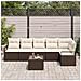 Set di divani da giardino  6 pz con cuscini grigi in polyrattan, Divano da giardino  2 posti con cuscini marroni in polyrattan - Foto miniatura 3