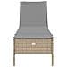 Lettino Prendisole con Cuscini Beige in Polyrattan - Foto miniatura 4