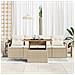 Set Divano da Giardino 5 Pezzi con Cuscini Beige Poly Rattan Acacia, Divano da Giardino 2 Posti con Cuscini Beige Poly Rattan - Foto miniatura 3