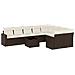Set Divani da Giardino 10pz con Cuscini in Polyrattan Marrone - Foto miniatura 1