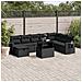 Set Divani da Giardino 9 pz con Cuscini Nero in Polyrattan - Foto miniatura 2