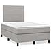 Letto a Molle Materasso e LED Grigio Chiaro 120x190 cm Tessuto - Foto miniatura 2