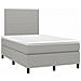 Letto a Molle Materasso e LED Grigio Chiaro 120x190 cm Tessuto - Foto miniatura 3