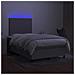 Letto a Molle Materasso e LED Grigio Chiaro 120x190 cm Tessuto - Foto miniatura 4