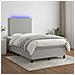 Letto a Molle Materasso e LED Grigio Chiaro 120x190 cm Tessuto - Foto miniatura 5