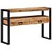 Tavolini  Neri 120x33x75 cm in Legno Massello di Acacia e Metallo - Foto miniatura 3