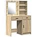 Set di 2 pezzi di toeletta con LED in legno ingegnerizzato Rovere Sonoma - Foto miniatura 1