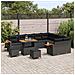 Set Divano da Giardino con cuscino 12 pcs Nero Poly Rattan - Foto miniatura 3