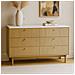 Brox Credenza A 6 Cassetti Con Effetto Legno Scanalato E Bianco 120 Cm - Foto miniatura 1