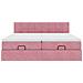 Struttura Letto Pouf con Materassi Rosa 160x200 cm Velluto - Foto miniatura 7