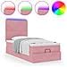 Struttura Letto Pouf con Materassi Rosa 90x190 cm in Velluto - Foto miniatura 5
