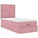 Struttura Letto Pouf con Materassi Rosa 90x190 cm in Velluto - Foto miniatura 7