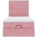 Struttura Letto Pouf con Materassi Rosa 90x190 cm in Velluto - Foto miniatura 8