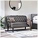 Panca Chesterfield Grigio 119.5 x 64.5 x 75 cm Pelle Sintetica - Foto miniatura 3