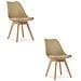 Sedia RIXK - Design moderno beige scuro con gambe in faggio x 2 - Foto miniatura 1