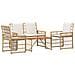 Set di Mobili da Esterno 4 pcs Naturale e Bianco Crema - Foto miniatura 1