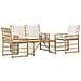 Set di Mobili da Esterno 4 pcs Naturale e Bianco Crema - Foto miniatura 3