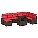 Set Divano da Giardino con cuscino 9 pcs Marrone Poly Rattan - Foto miniatura 1