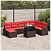 Set Divano da Giardino con cuscino 9 pcs Marrone Poly Rattan - Foto miniatura 2