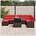 Set Divano da Giardino con cuscino 9 pcs Marrone Poly Rattan - Foto miniatura 3