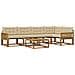 Set di divani da esterno con cuscino 6 pcs Naturale e Beige - Foto miniatura 1