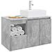 Set di mobili per il bagno 2 pz Grigio Cemento - Foto miniatura 6