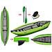 Canoa Gonfiabile Twist1 Verde Con Pinna 043948-g (1c/11c) + Pagaia Touring-2 Div. In 2 Parti + Pompa - Foto miniatura 4