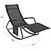 Poltrona A Dondolo Da Giardino Sedia A Dondolo Esterno Con Tasca Laterale Portata Fino A 150 Kg Grigio Scuro Ogs47-ms - Foto miniatura 2