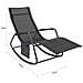 Poltrona A Dondolo Da Giardino Sedia A Dondolo Esterno Con Tasca Laterale Portata Fino A 150 Kg Grigio Scuro Ogs47-ms - Foto miniatura 3