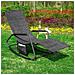 Poltrona A Dondolo Da Giardino Sedia A Dondolo Esterno Con Tasca Laterale Portata Fino A 150 Kg Grigio Scuro Ogs47-ms - Foto miniatura 7