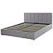 Letto Contenitore In Tessuto Grigio Chiaro 160 X 200 Cm Dreux - Foto miniatura 7