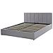 Letto Contenitore In Tessuto Grigio Chiaro 160 X 200 Cm Dreux - Foto miniatura 11