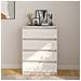 Credenza Bianca 60x36x84 Cm In Legno Massello Di Pino - Foto miniatura 1
