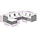 Set Salotto Da Giardino 7 Pz Con Cuscini In Polyrattan Nero - Foto miniatura 4
