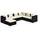 Set Salotto Da Giardino 7 Pz Con Cuscini In Polyrattan Nero - Foto miniatura 1