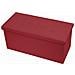 Pouf Contenitore Imbottito Pieghevole In Ecopelle Modello Double Colore Bordeaux - Foto miniatura 1