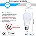 Pack 6 Pezzi Lampadina Led E27 15w (equivalente A 120w) - Luce Bianca Calda 2800k - 1425 Lumen - Attacco Grande E27 - Goccia A60 - 65x135mm - Foto miniatura 5