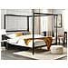 Letto A Baldacchino Metallo Lestards 180 X 200 Cm Nero - Foto miniatura 1