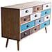 Mobile Con 12 Cassetti In Legno Di Pino Multicolor 120x35,5xh67 Cm Canada - Foto miniatura 1
