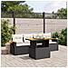 Set Divani Da Giardino 5 Pz Con Cuscini In Polyrattan Nero - Foto miniatura 3